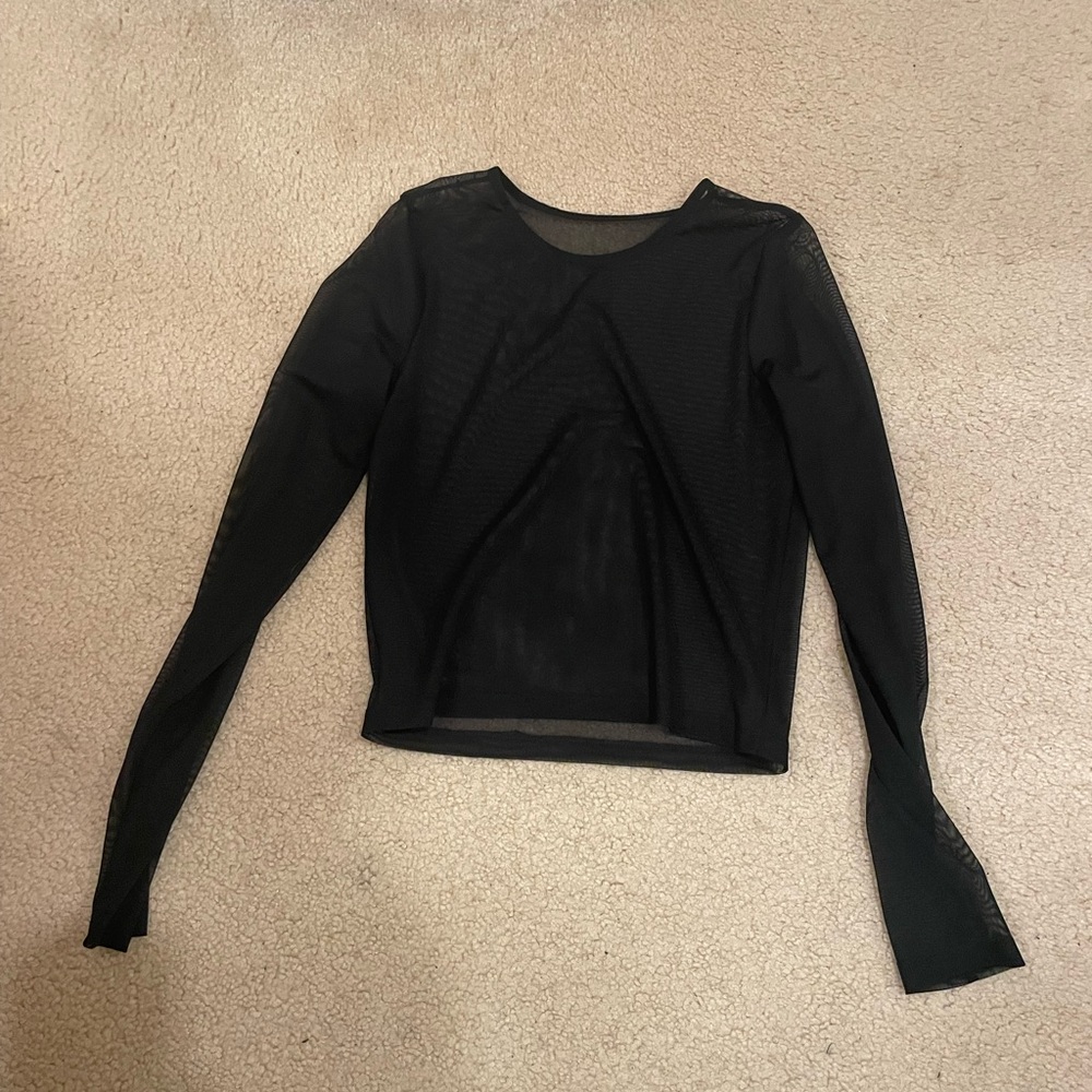 Hollister Mesh Black Long Sleeve Top